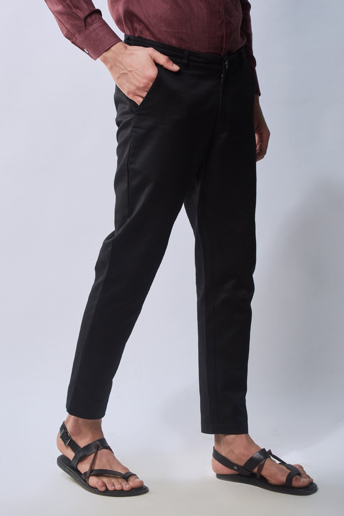 Buy Black Linen Trouser