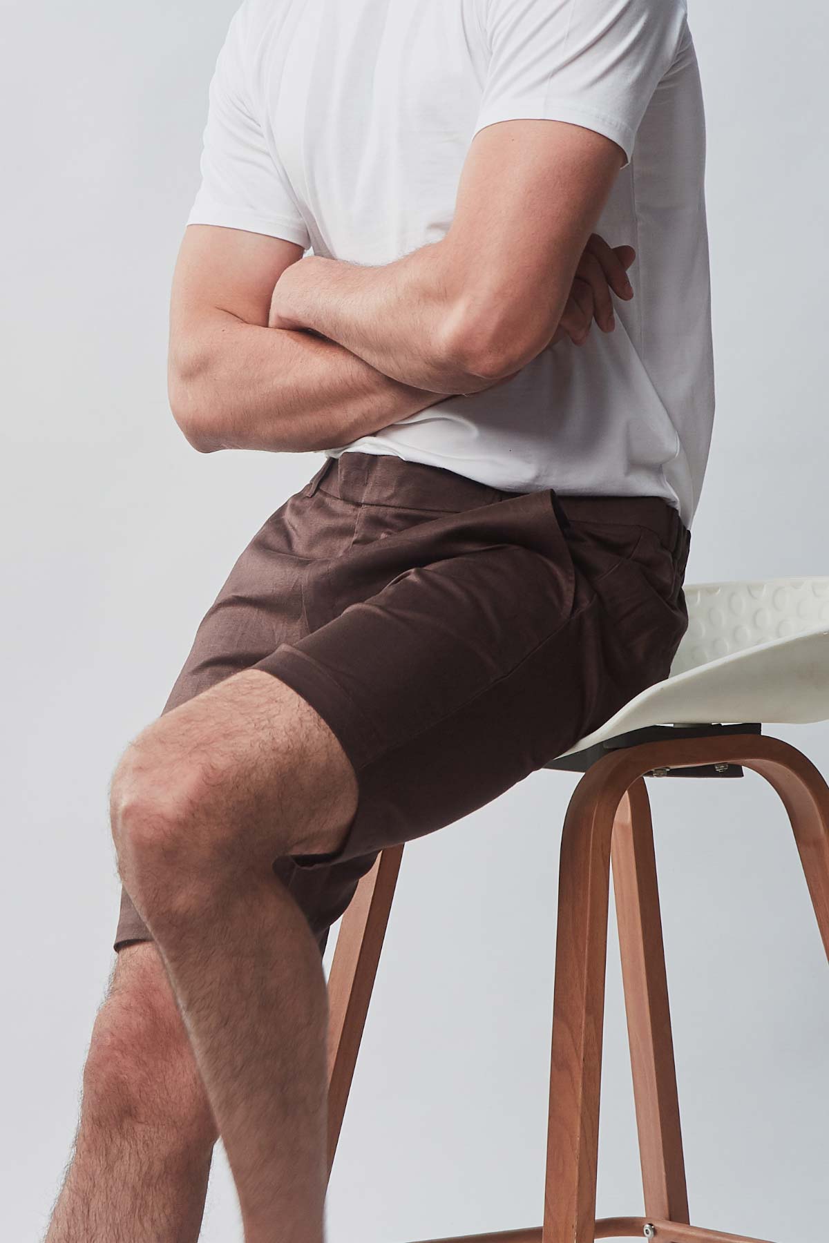 Puckered Organic Linen Shorts