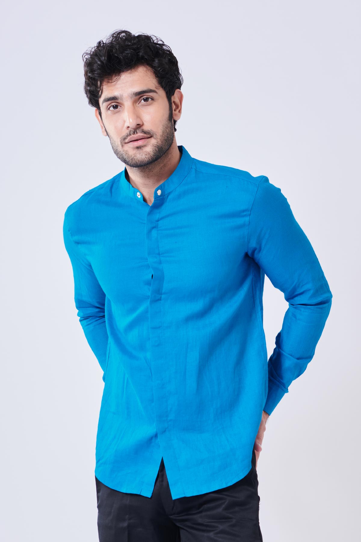 Buy Turkish Blue Linen Shirt