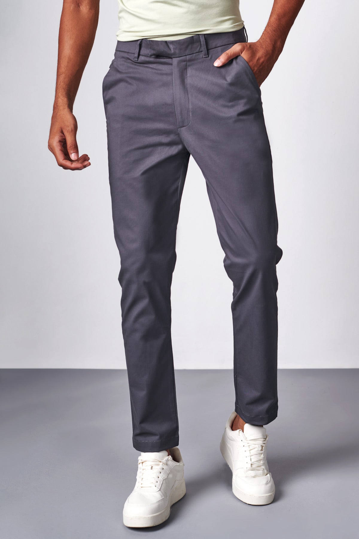 YAN-SIMMON519-PE103-MAN-4 Men's Yan Simmon Chino Trousers semi-plain grey  85% cotton 14% pa 1% ea