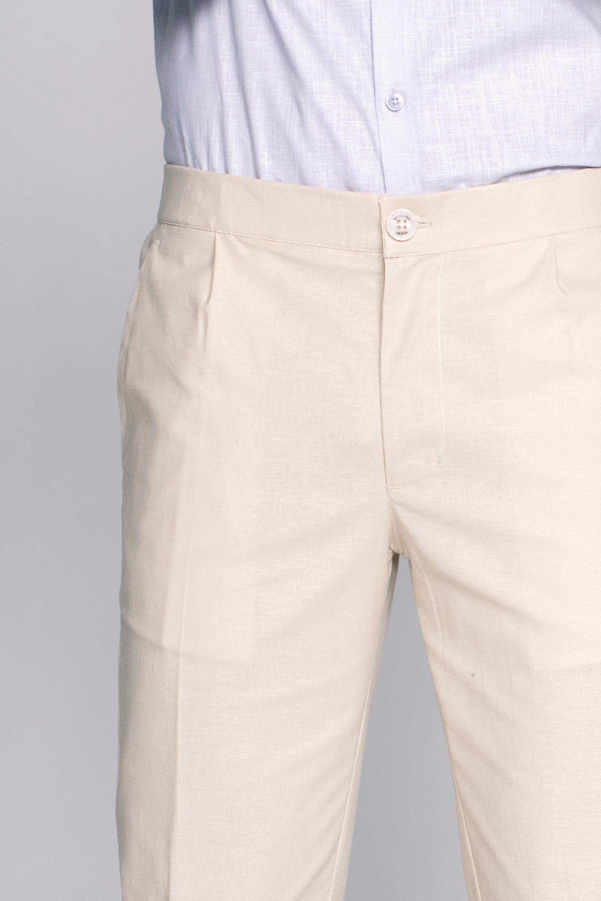 Easy Linen Smooth Beige Trouser Beyours Essentials Private Limited