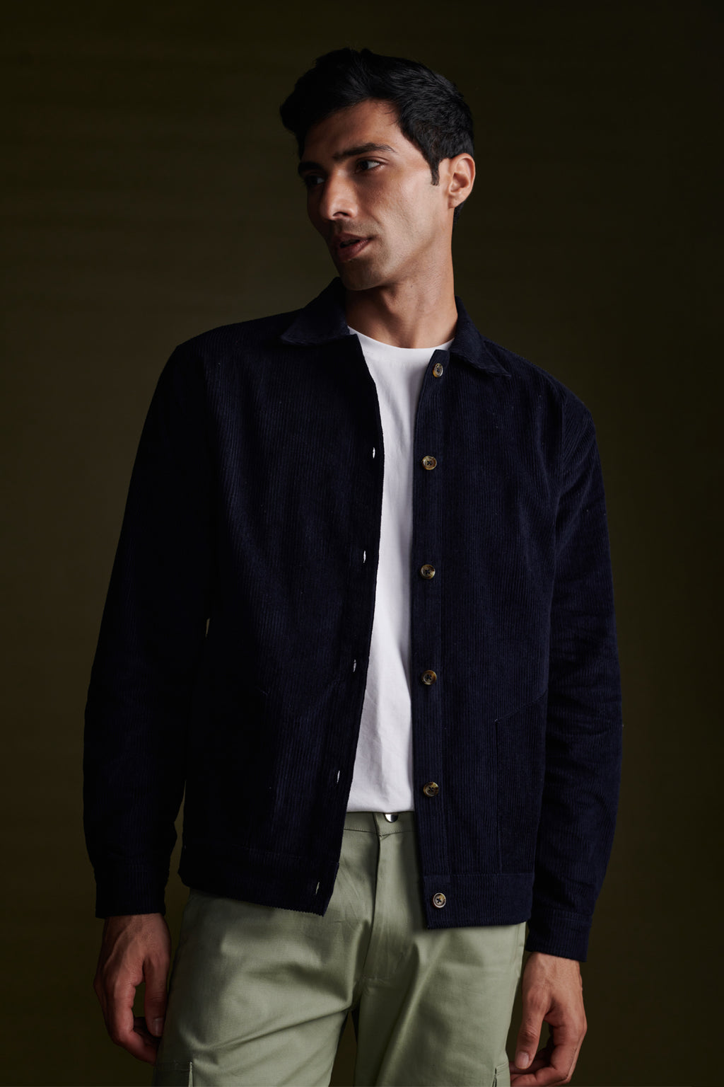 Navy blue cord on sale jacket