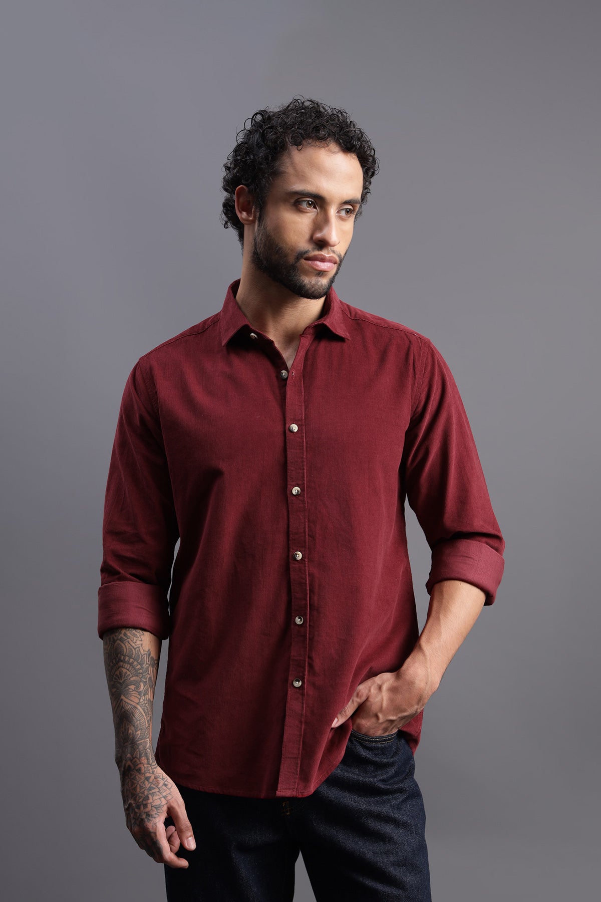 Burgundy Corduroy Shirt