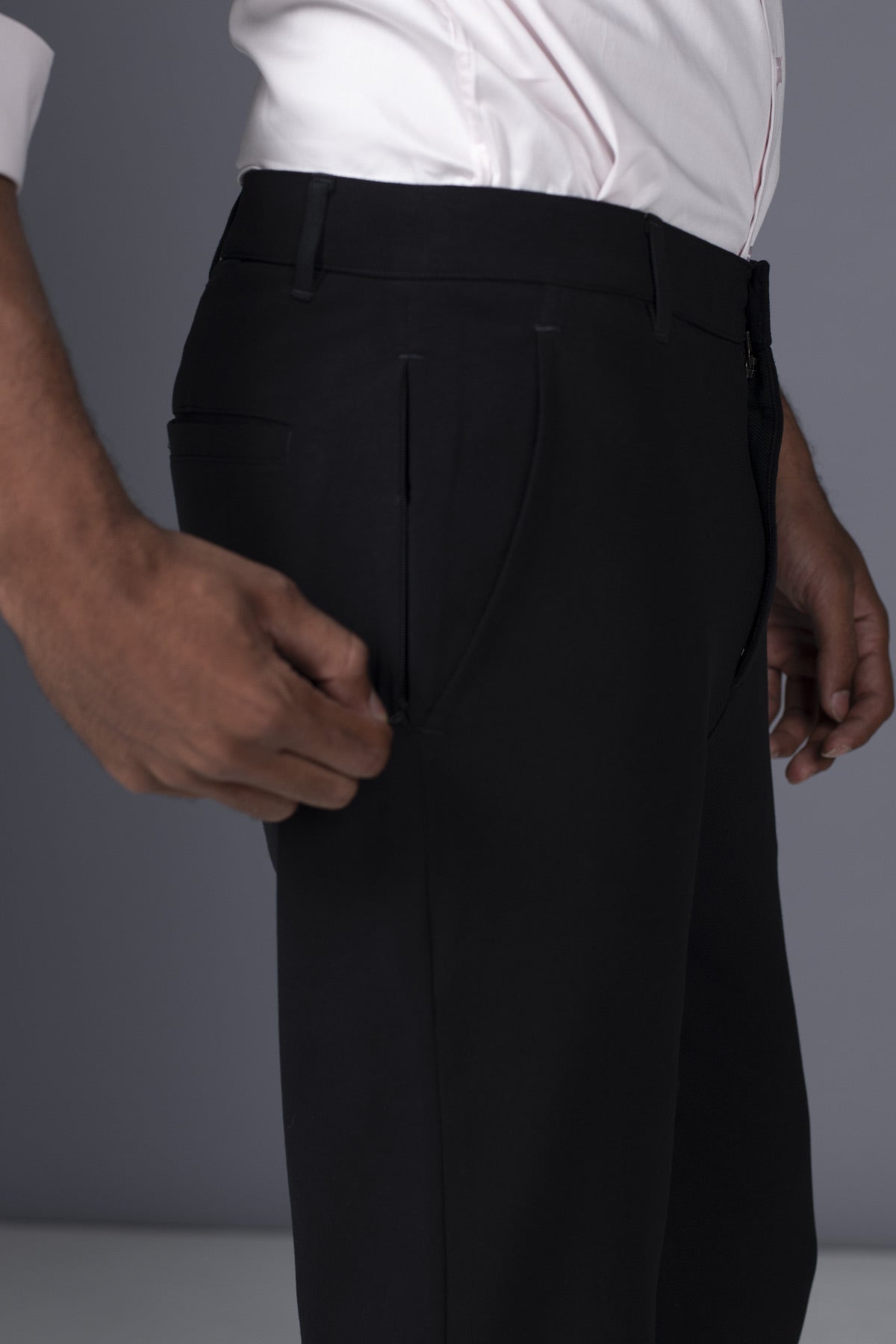 Buy RUACE Mens Satin Black Smart Slim Formal Trousers Black 36 at  Amazonin