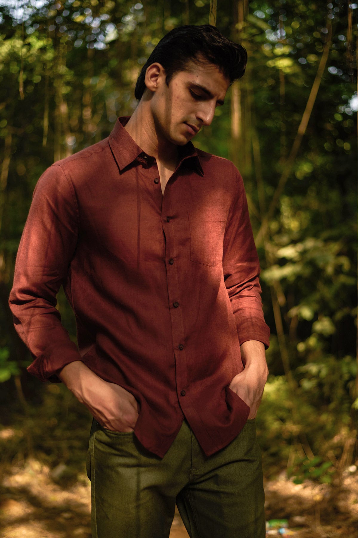 Mud Red Linen Shirt