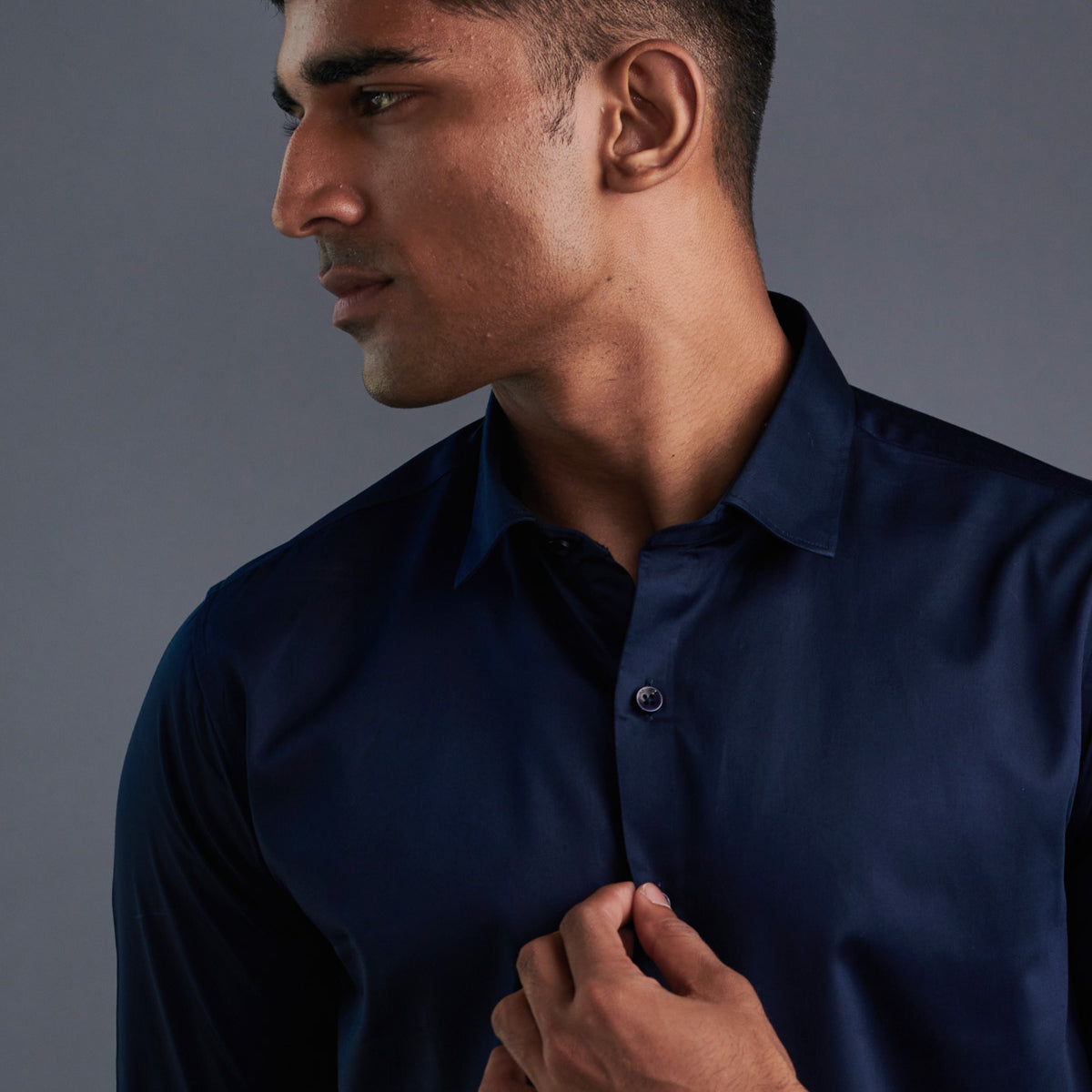 Buy Navy Blue Classic Shirt For Men's Online