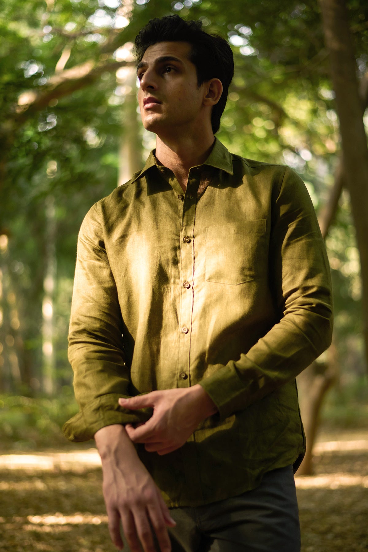 Olive Linen Shirt