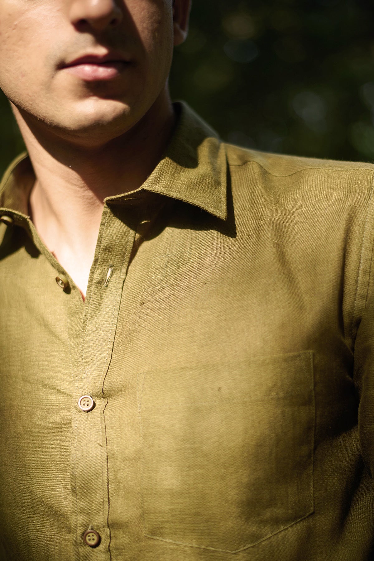 Olive Linen Shirt