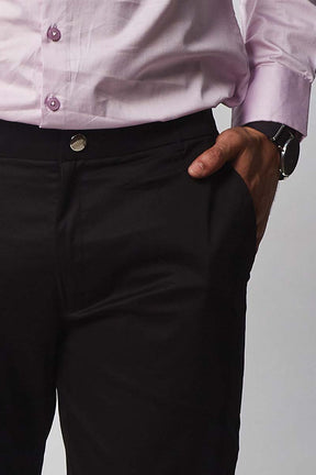 Must Haves Slim Fit B-91 Formal Black Solid Trouser - Travis