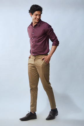 Buy Men Brown Slim Fit Solid Casual Trousers Online  741546  Allen Solly
