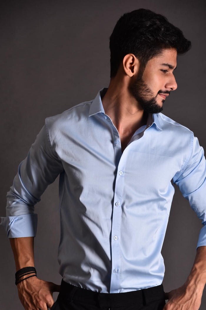 Buy Light Blue Classic Shirt for men | Light Blue Shirt | Beyours